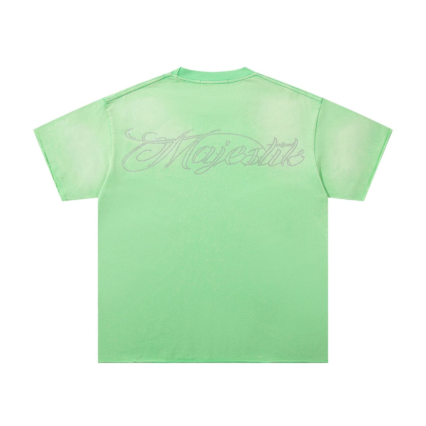 MAJESTIK Mint Green Football Graphic T-Shirt ¡ª back