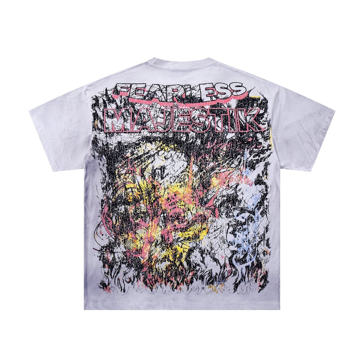 MAJESTIK Distressed Rhinestone Graphic T-Shirt ¡ª back