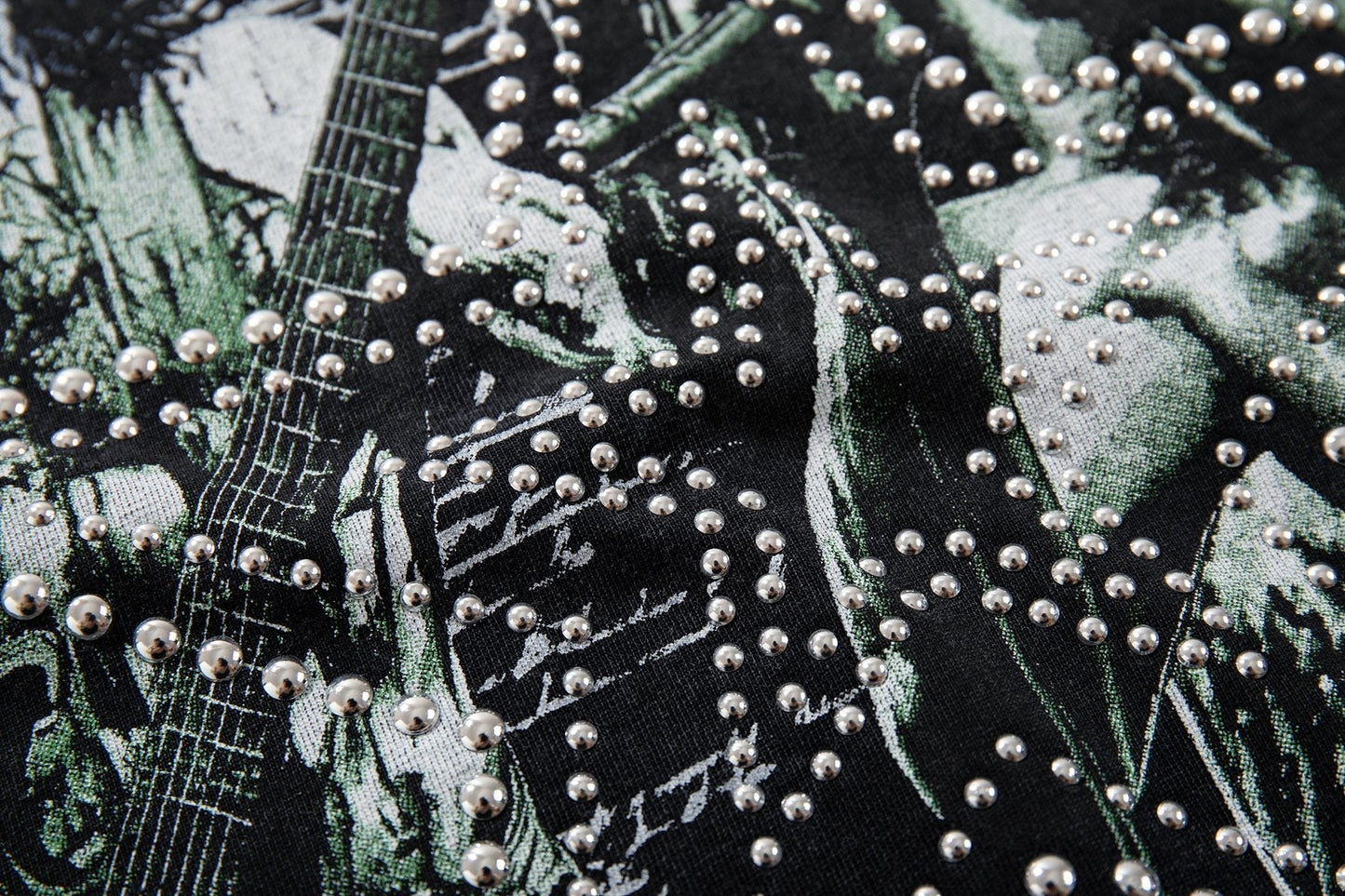 MAJESTIK Washed Black Concert-Collage Graphic T-Shirt ¡ª detail