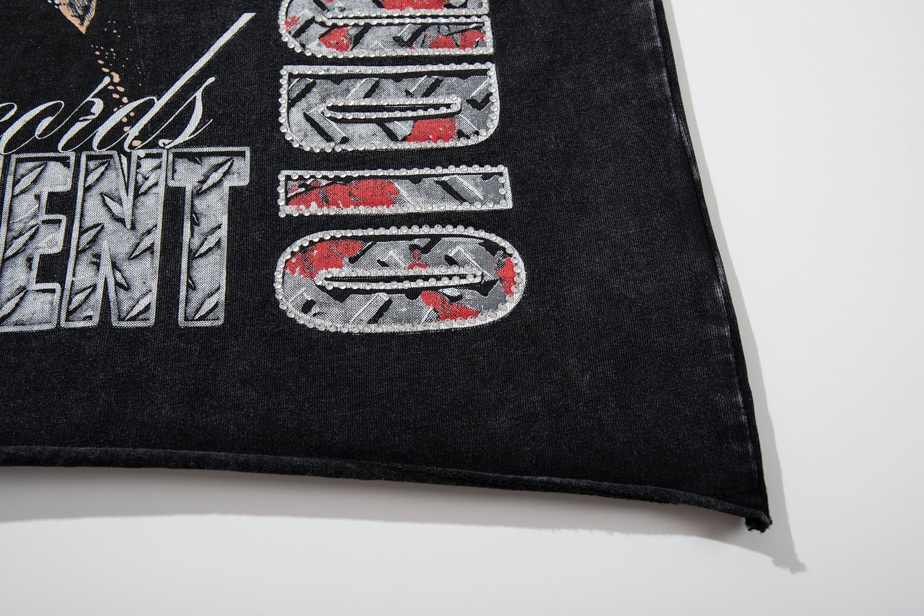 MAJESTIK Washed Black Graphic T-Shirt ¡ª detail
