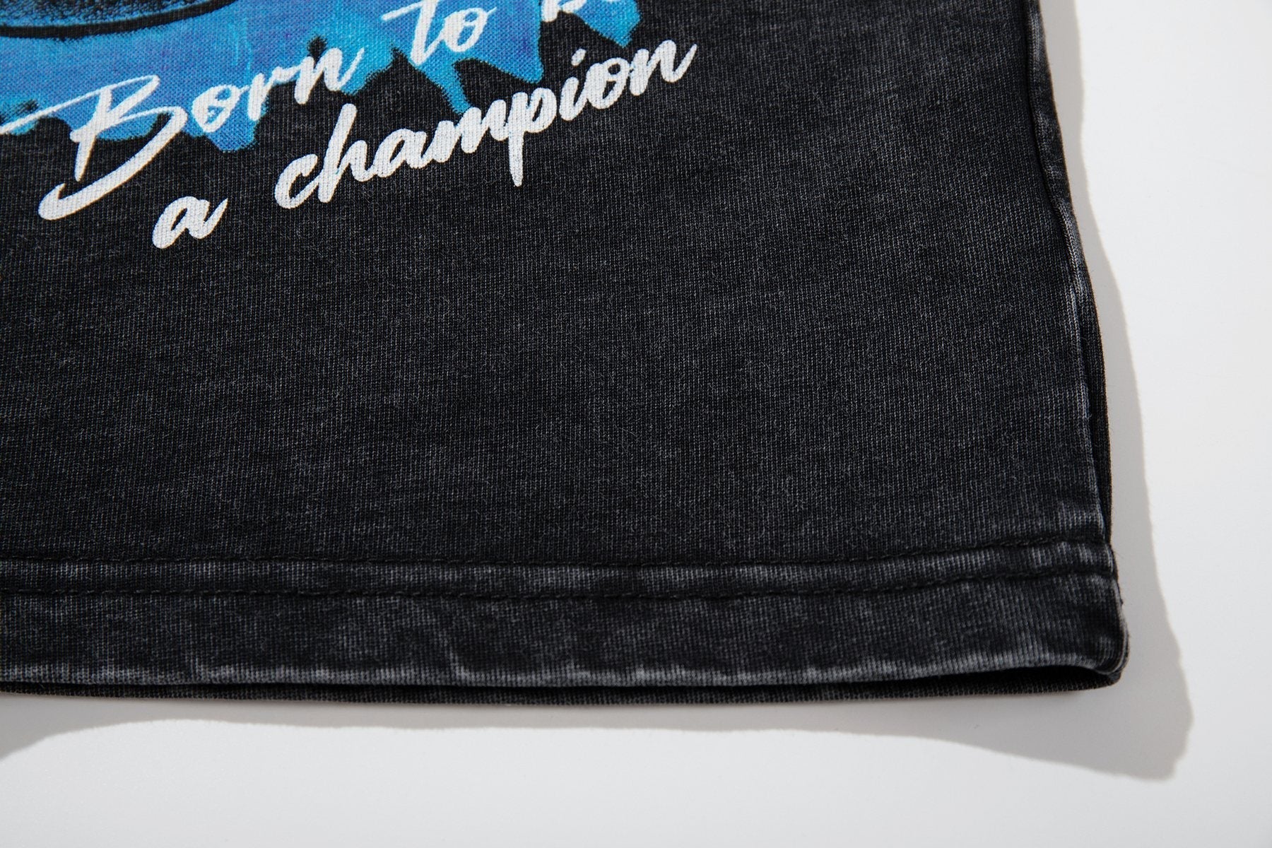 MAJESTIK Washed Black Boxing Graphic T-Shirt ¡ª detail