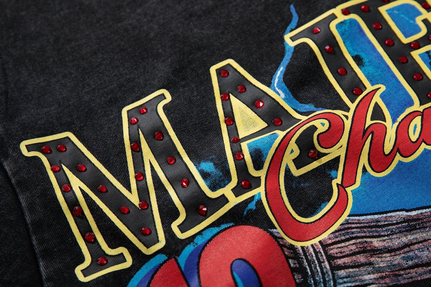 MAJESTIK Washed Black Boxing Graphic T-Shirt ¡ª detail