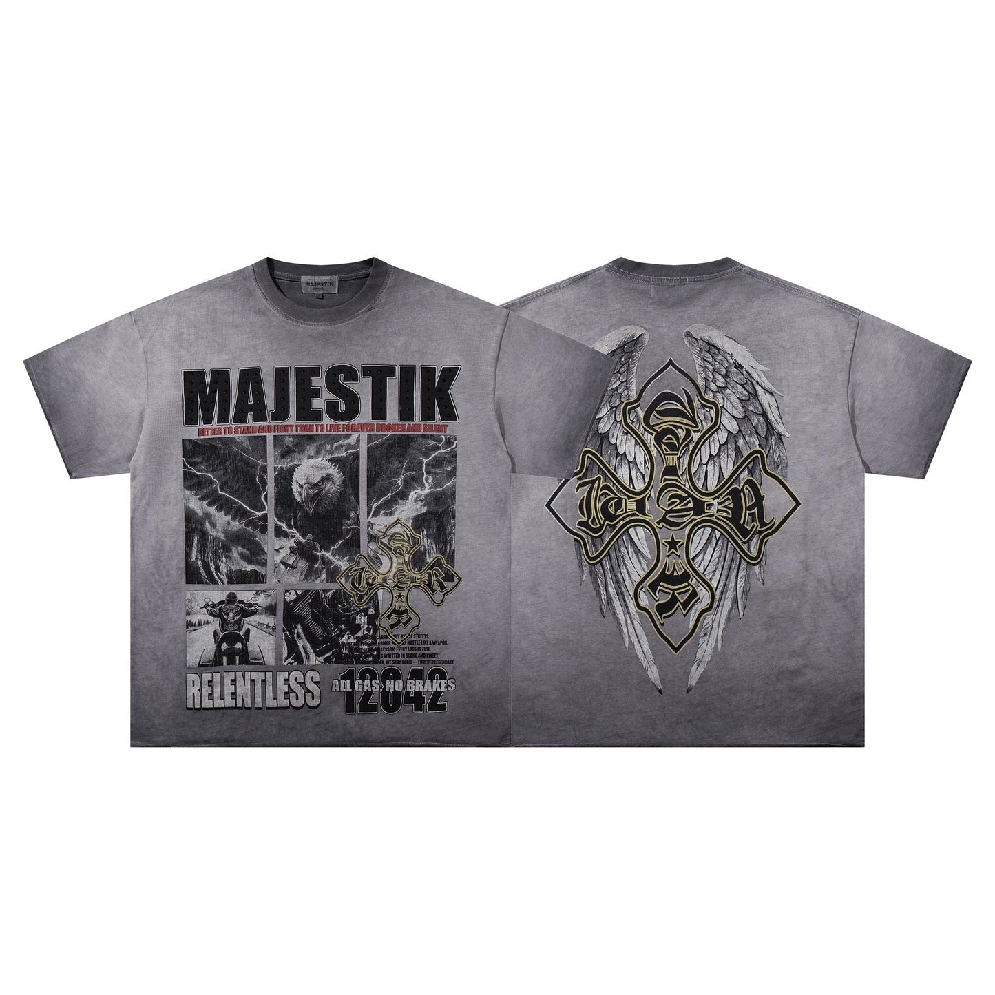 MAJESTIK Winged Cross Graphic T-Shirt ¡ª hero