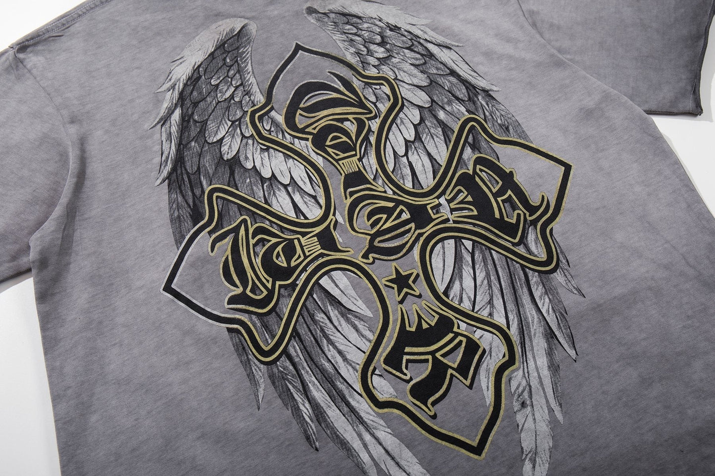 MAJESTIK Winged Cross Graphic T-Shirt ¡ª detail