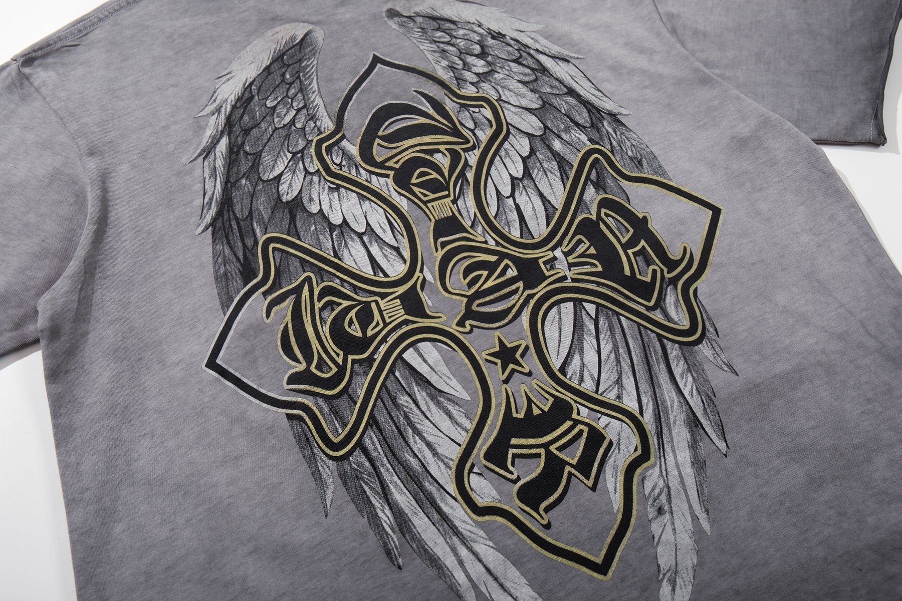 MAJESTIK Winged Cross Graphic T-Shirt ¡ª detail