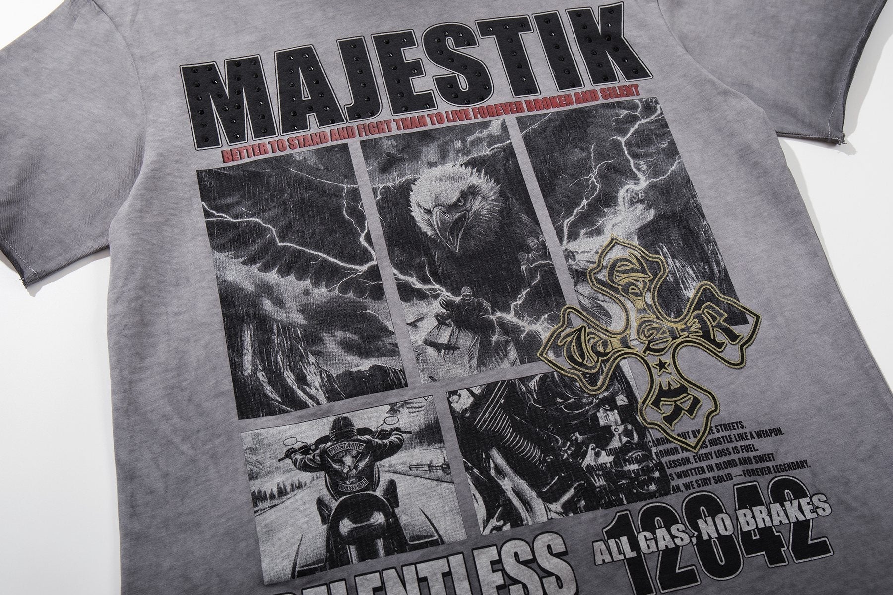 MAJESTIK Winged Cross Graphic T-Shirt ¡ª detail