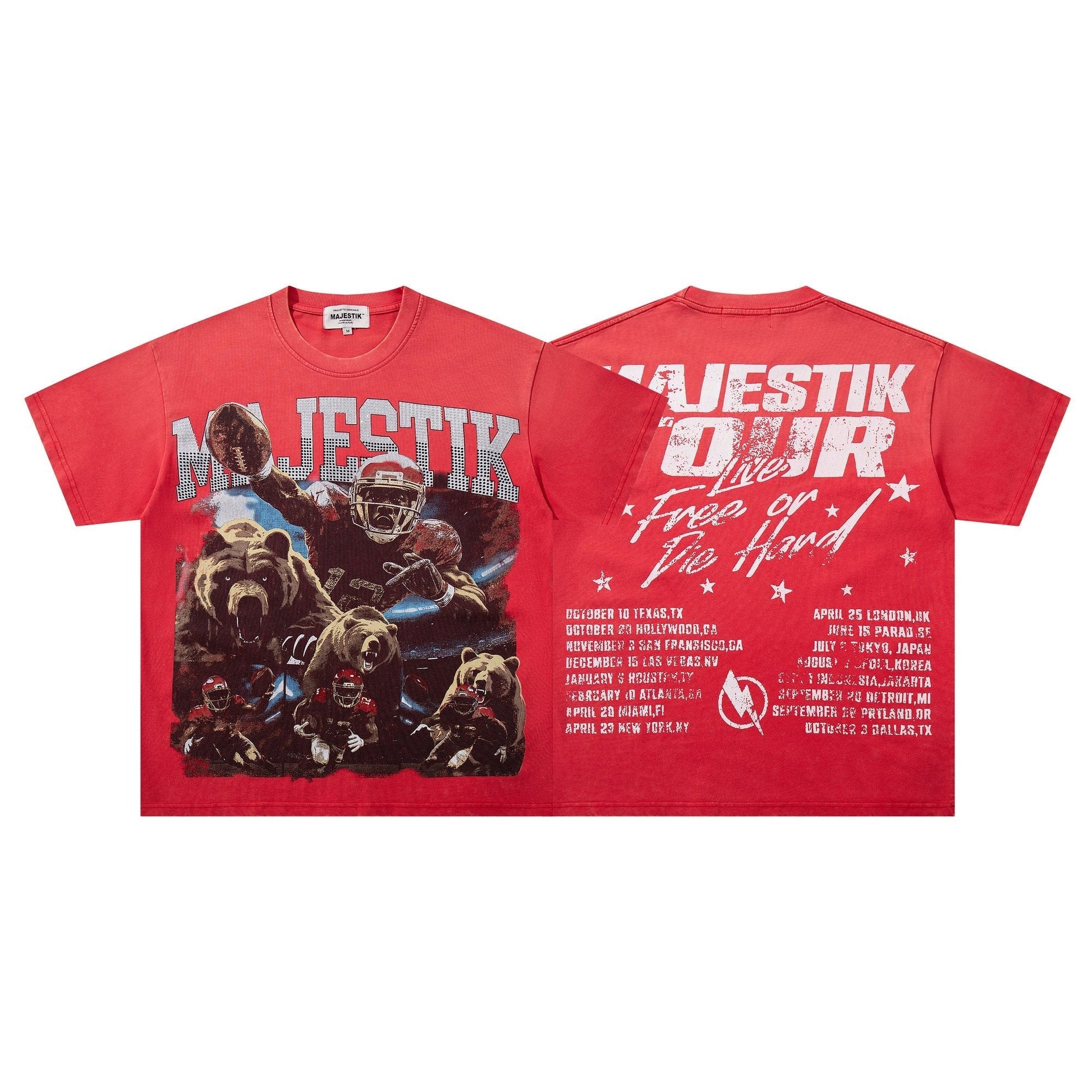 MAJESTIK Football Bear Graphic Short-Sleeve T-Shirt ¡ª hero