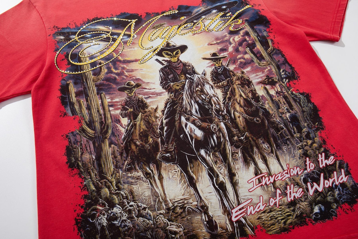 MAJESTIK Western Horse Graphic T-Shirt ¡ª detail