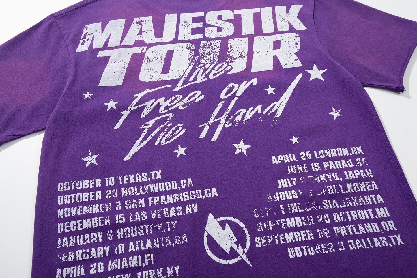 MAJESTIK Purple Tour Graphic T-Shirt ¡ª detail