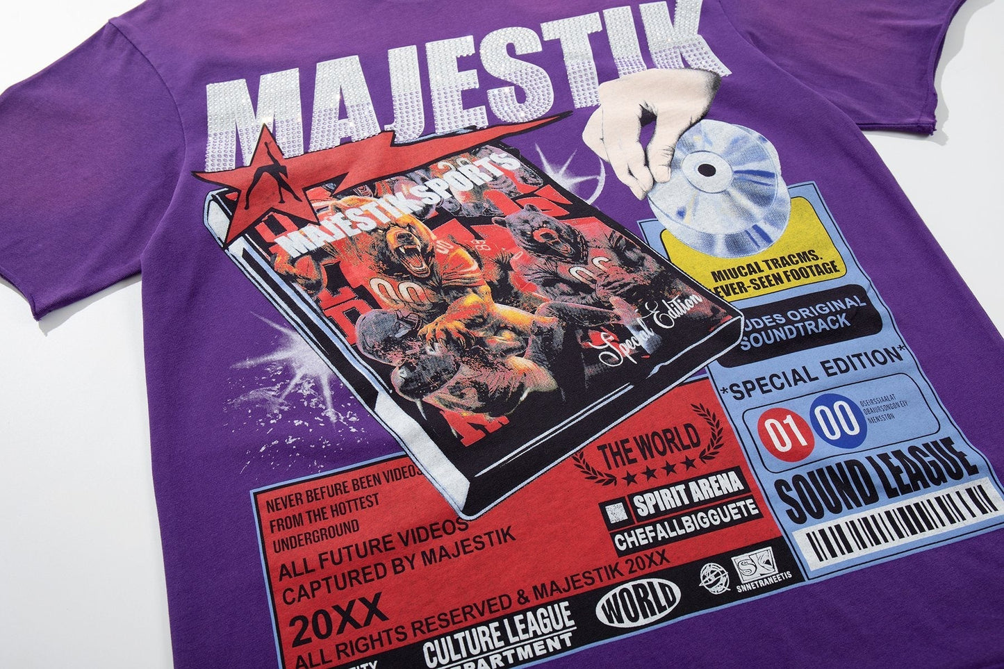 MAJESTIK Purple Tour Graphic T-Shirt ¡ª detail