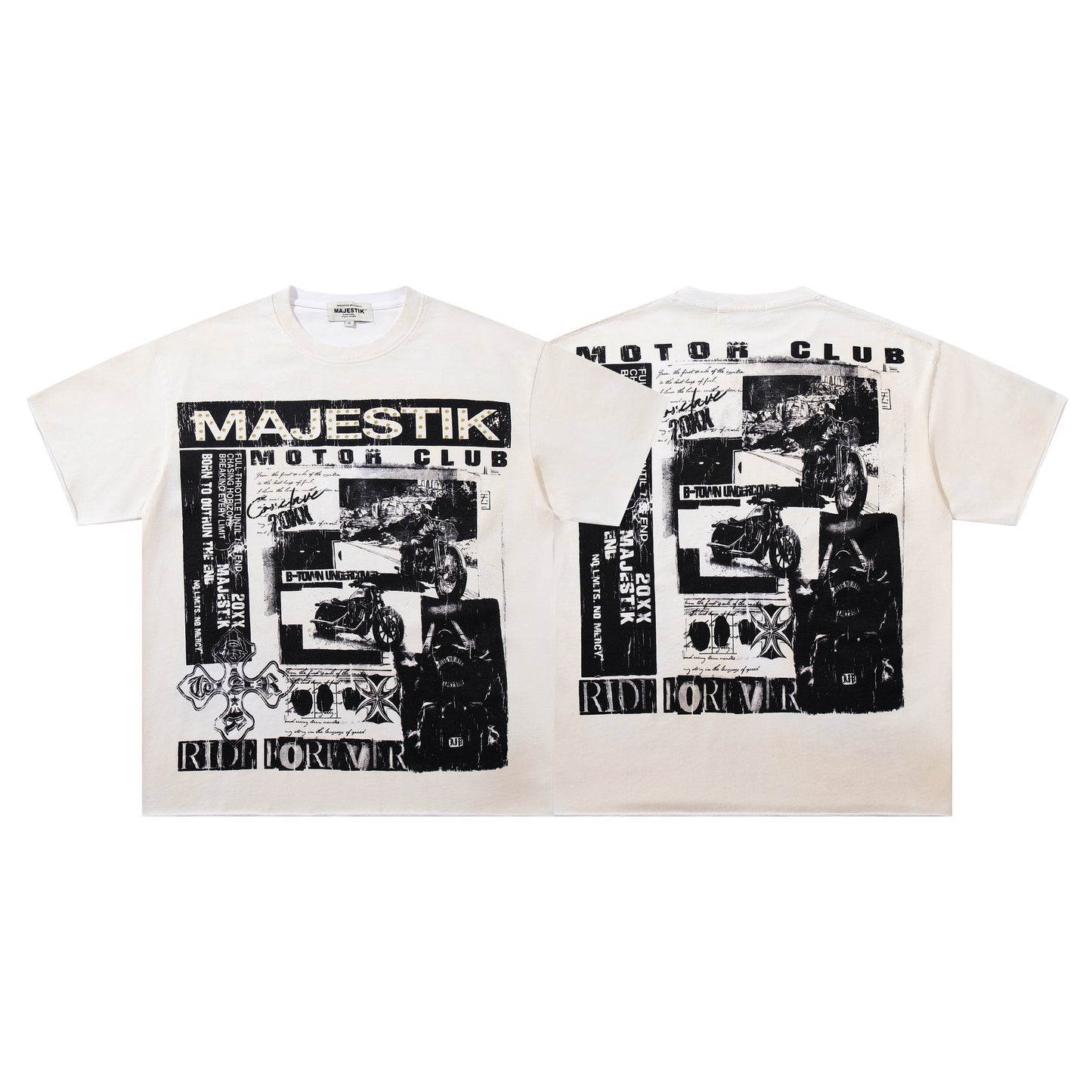 MAJESTIK Distressed Rhinestone Graphic T-Shirt ¡ª hero