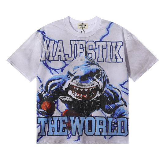 MAJESTIK The World Shark Graphic Short-Sleeve T-Shirt ¡ª hero