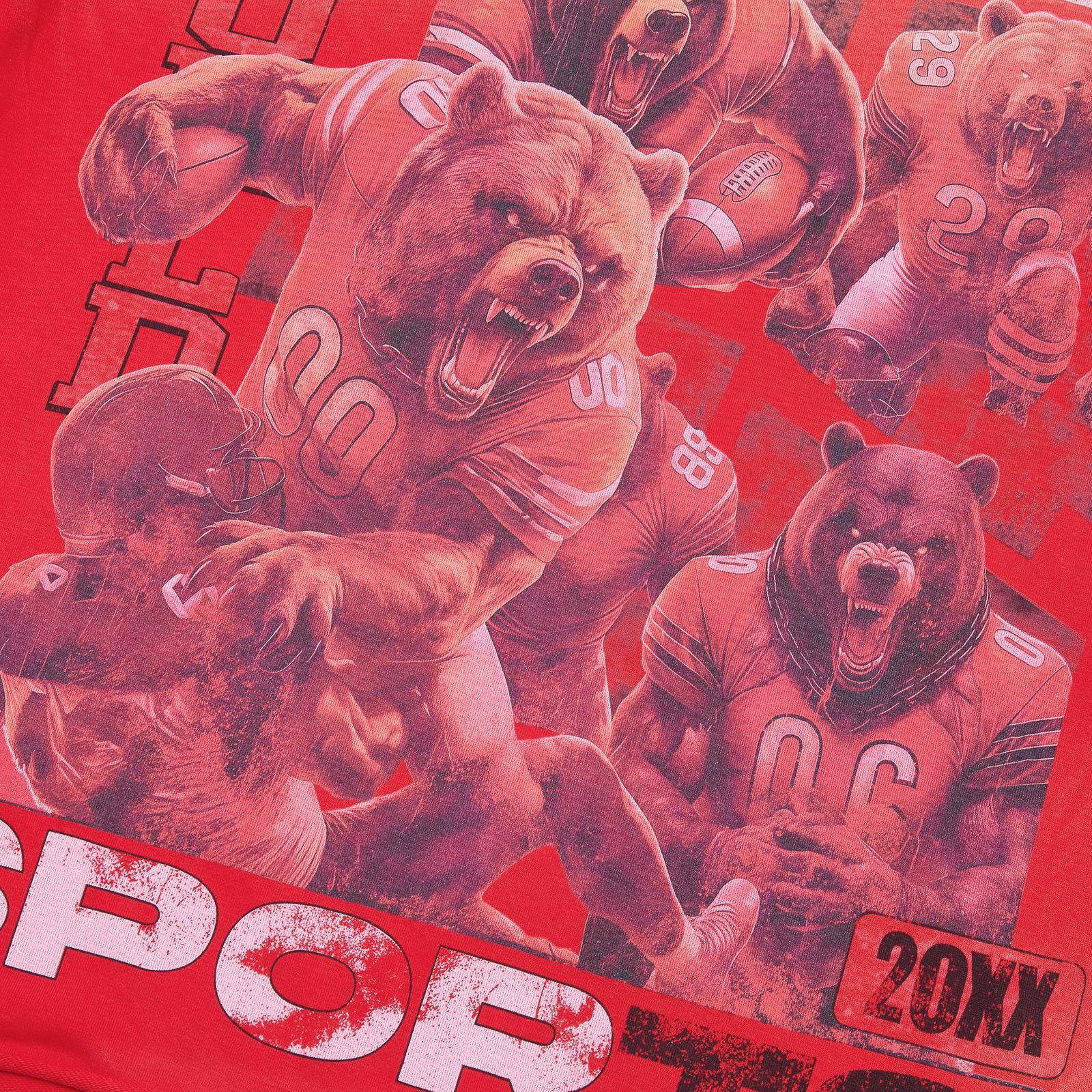 MAJESTIK Red Bear Football Graphic T-Shirt ¡ª detail