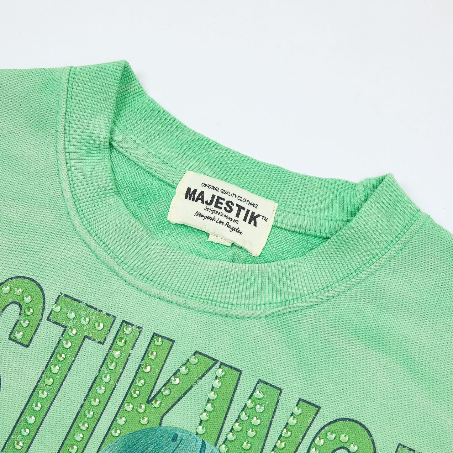 MAJESTIK Green Football Graphic T-Shirt ¡ª neck_label