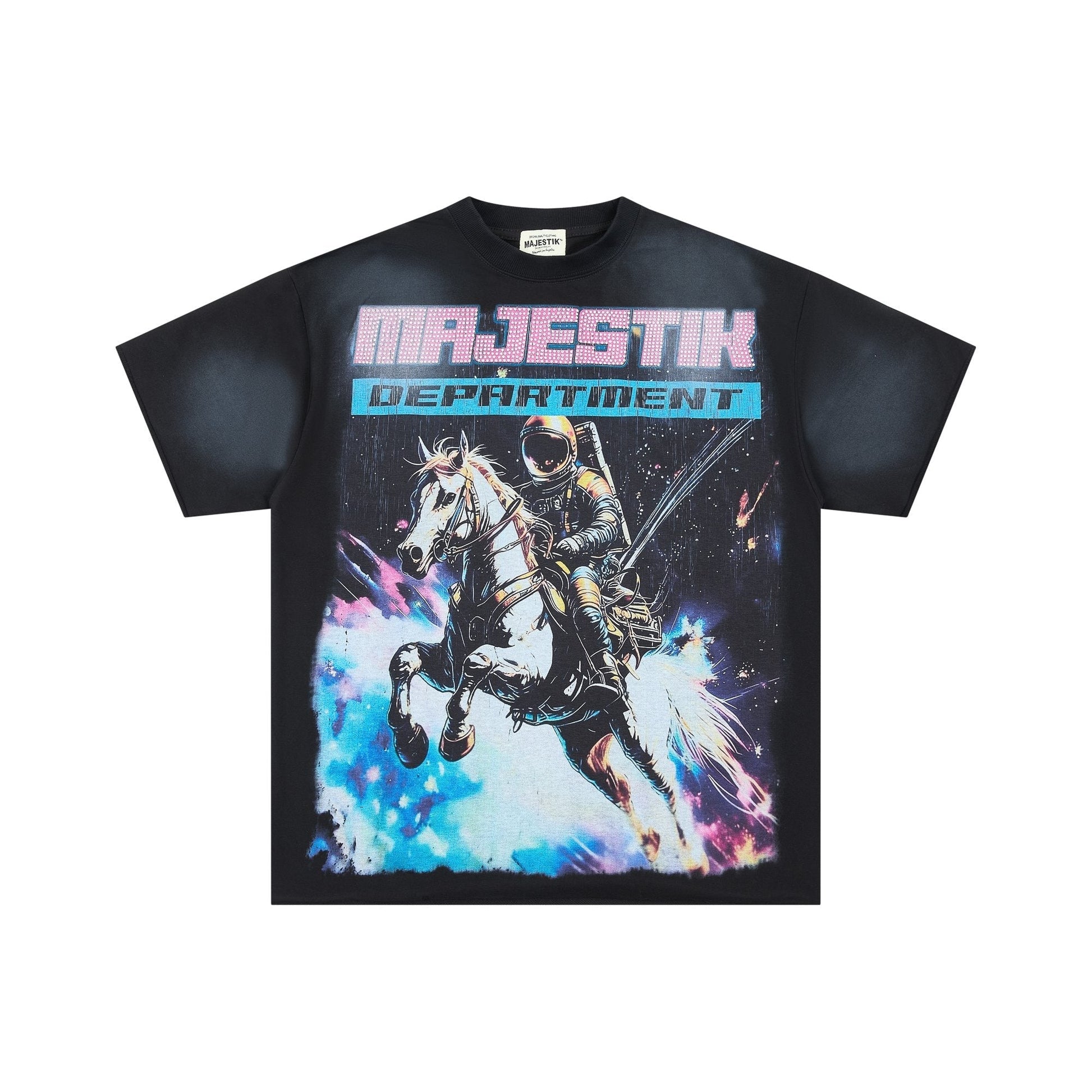 MAJESTIK Astronaut Horse Graphic T-Shirt ¡ª hero
