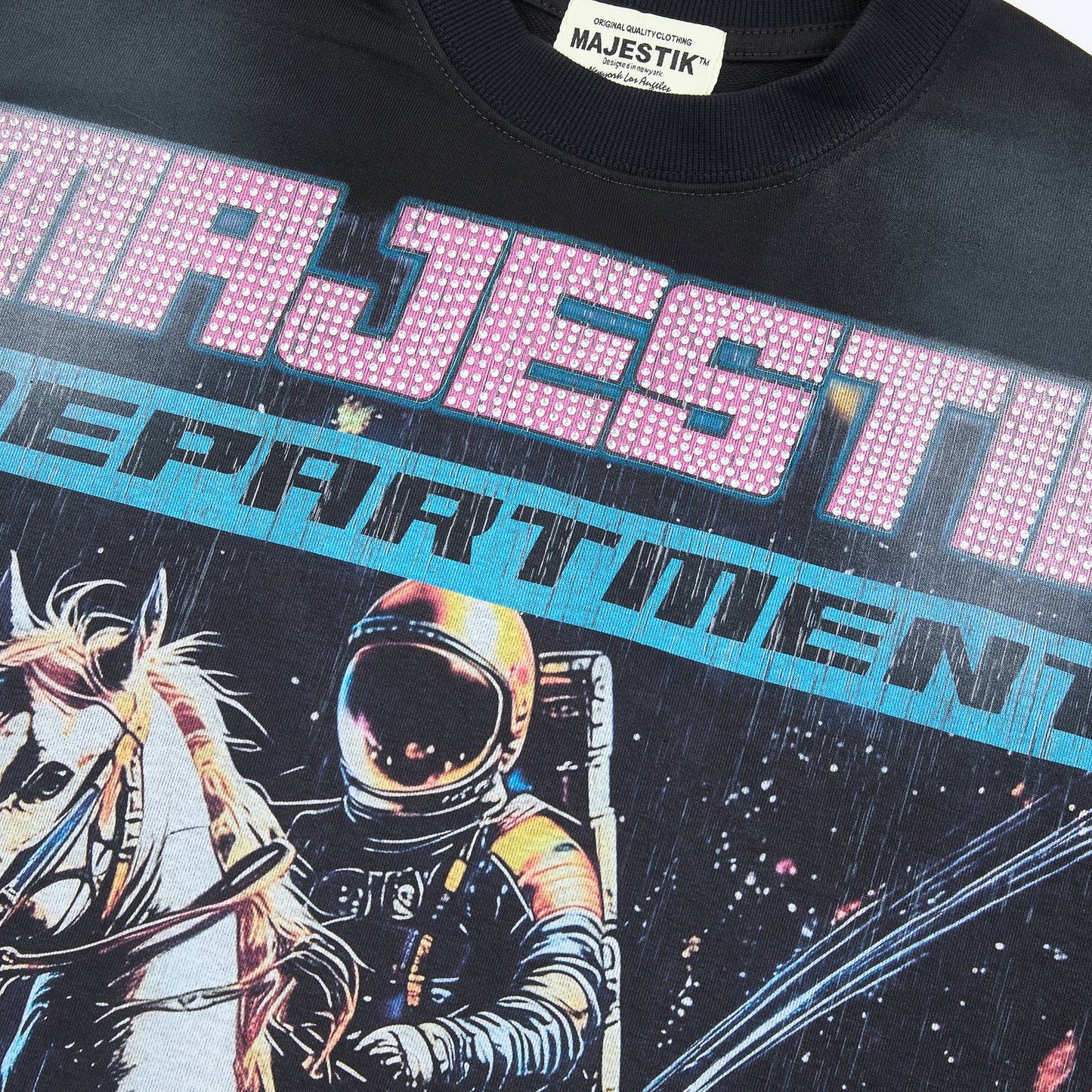 MAJESTIK Astronaut Horse Graphic T-Shirt ¡ª detail
