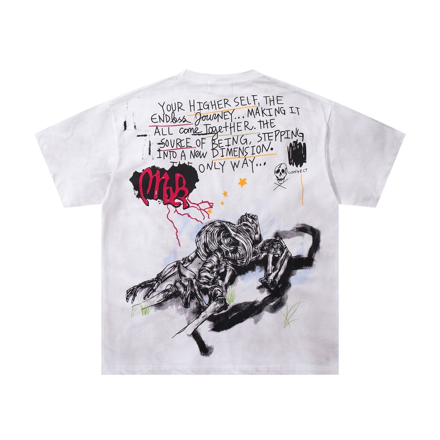 MAJESTIK Distressed Stone-Inlay Graphic T-Shirt ¡ª back