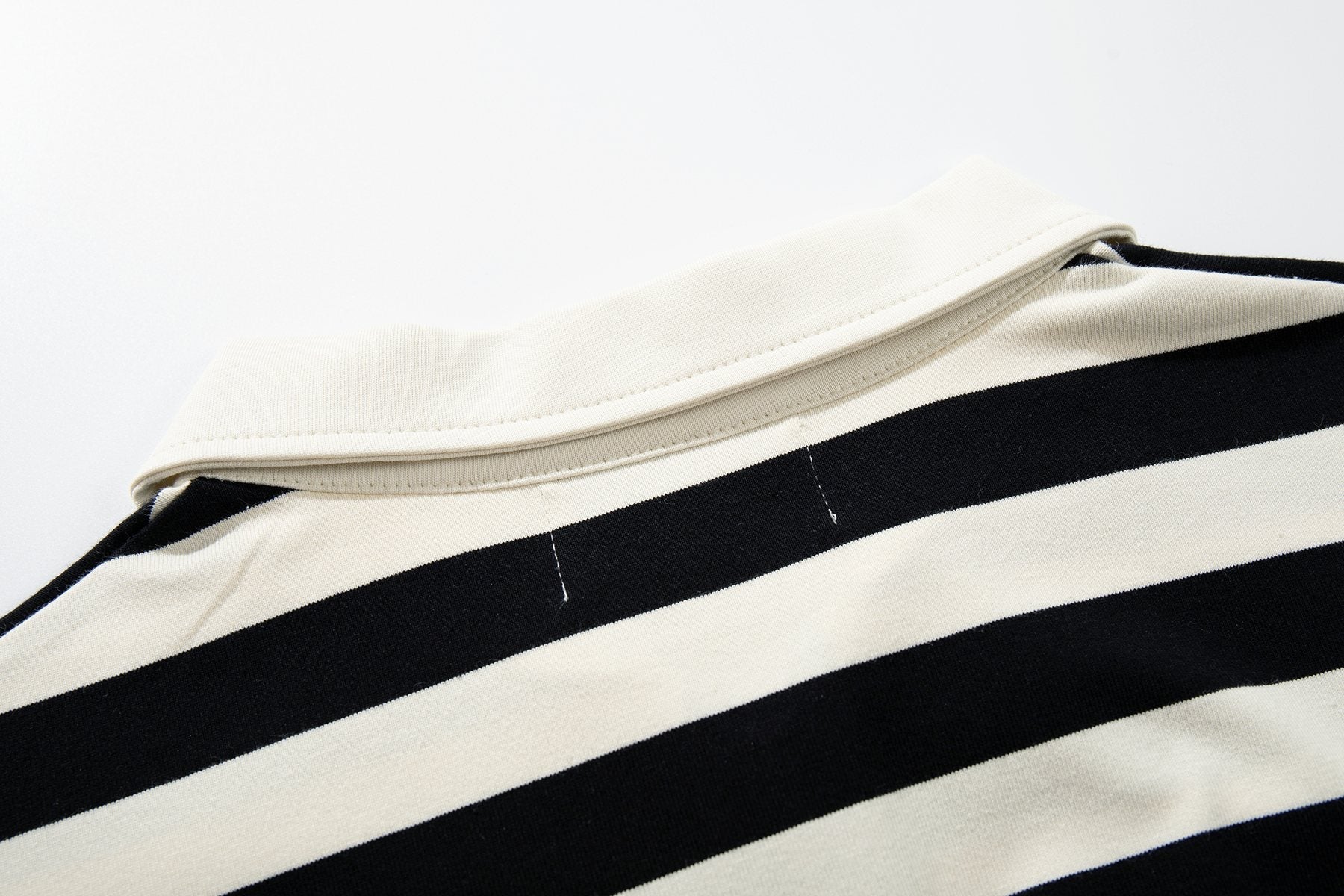 MAJESTIK Skull Graphic Striped Zip-Collar T-Shirt ¡ª detail