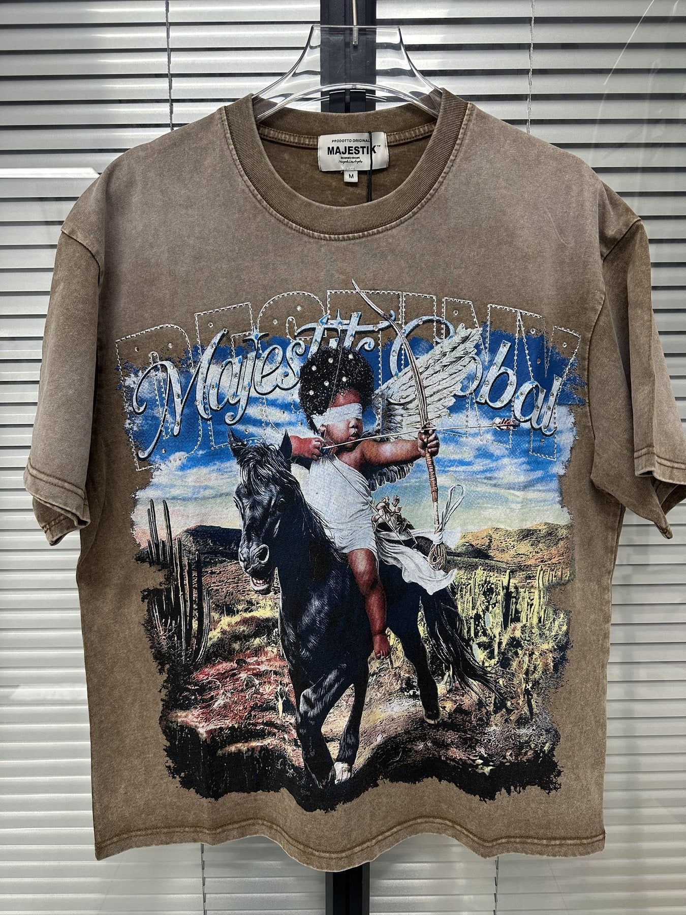 MAJESTIK Western Horse Graphic T-Shirt ¡ª context