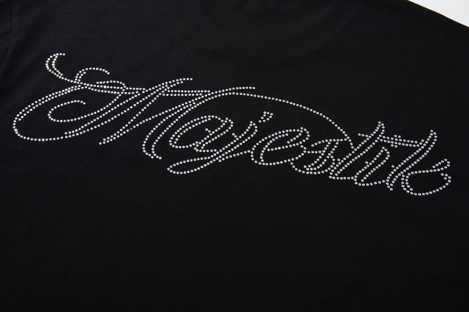 MAJESTIK Distressed Rhinestone Graphic T-Shirt ¡ª detail