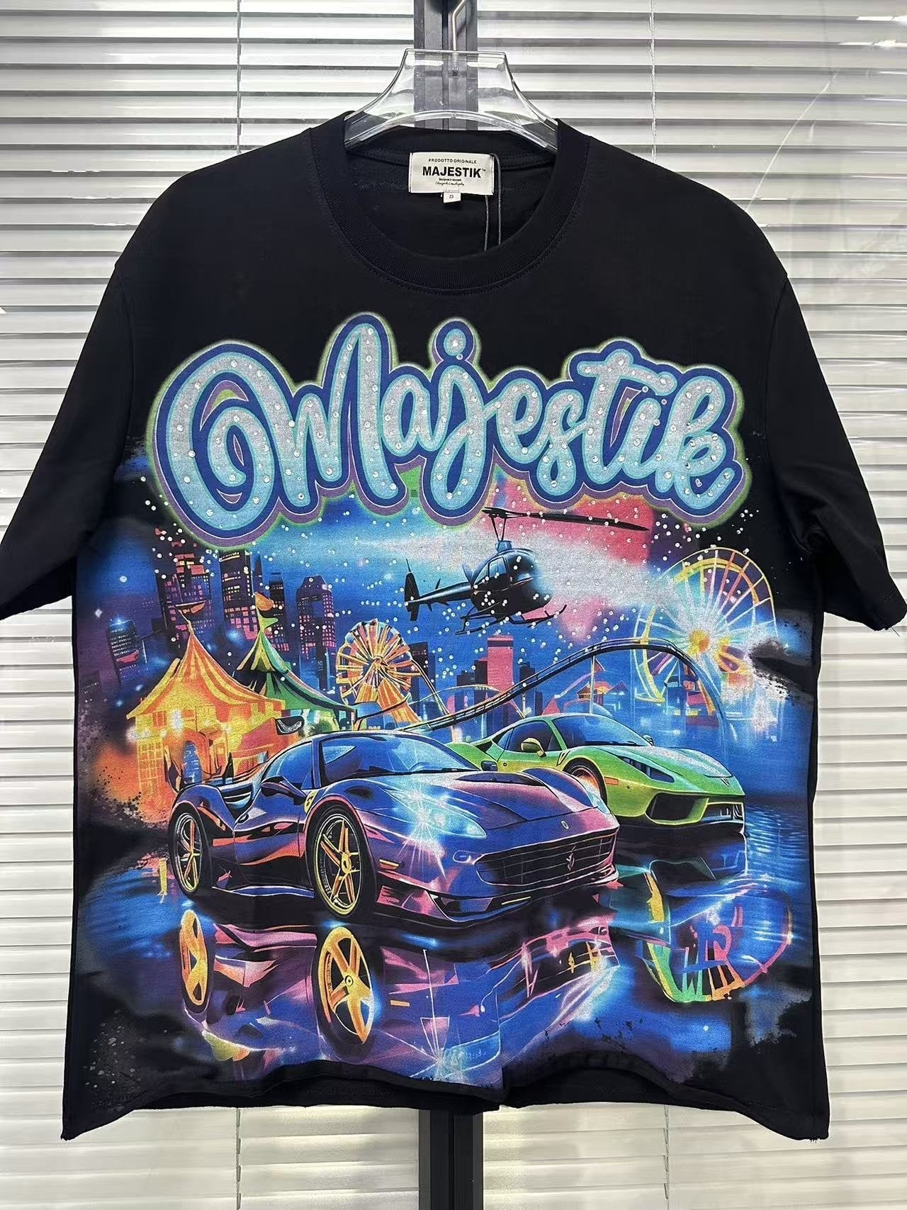 MAJESTIK Car Carnival Graphic T-Shirt ¡ª context