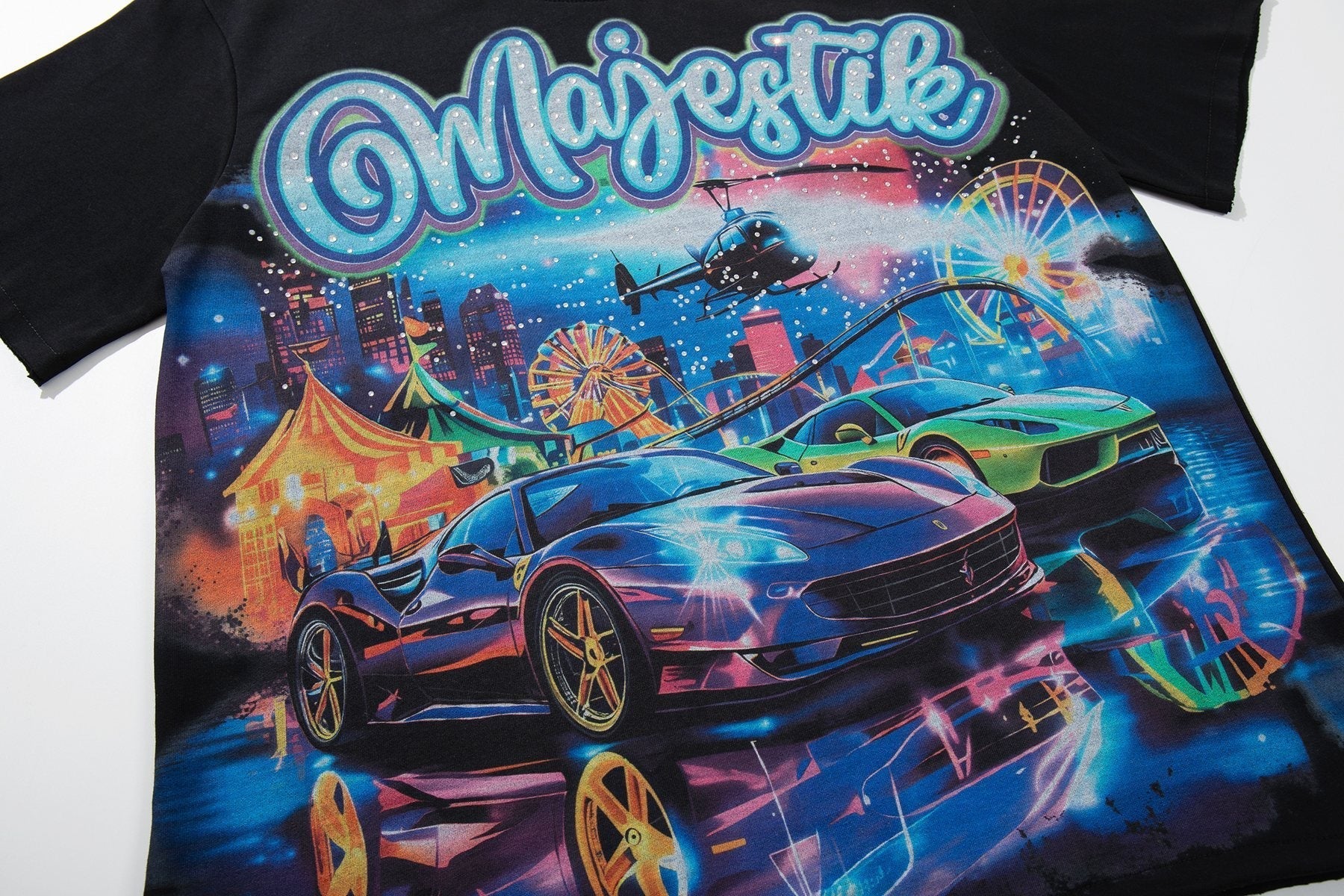 MAJESTIK Car Carnival Graphic T-Shirt ¡ª detail