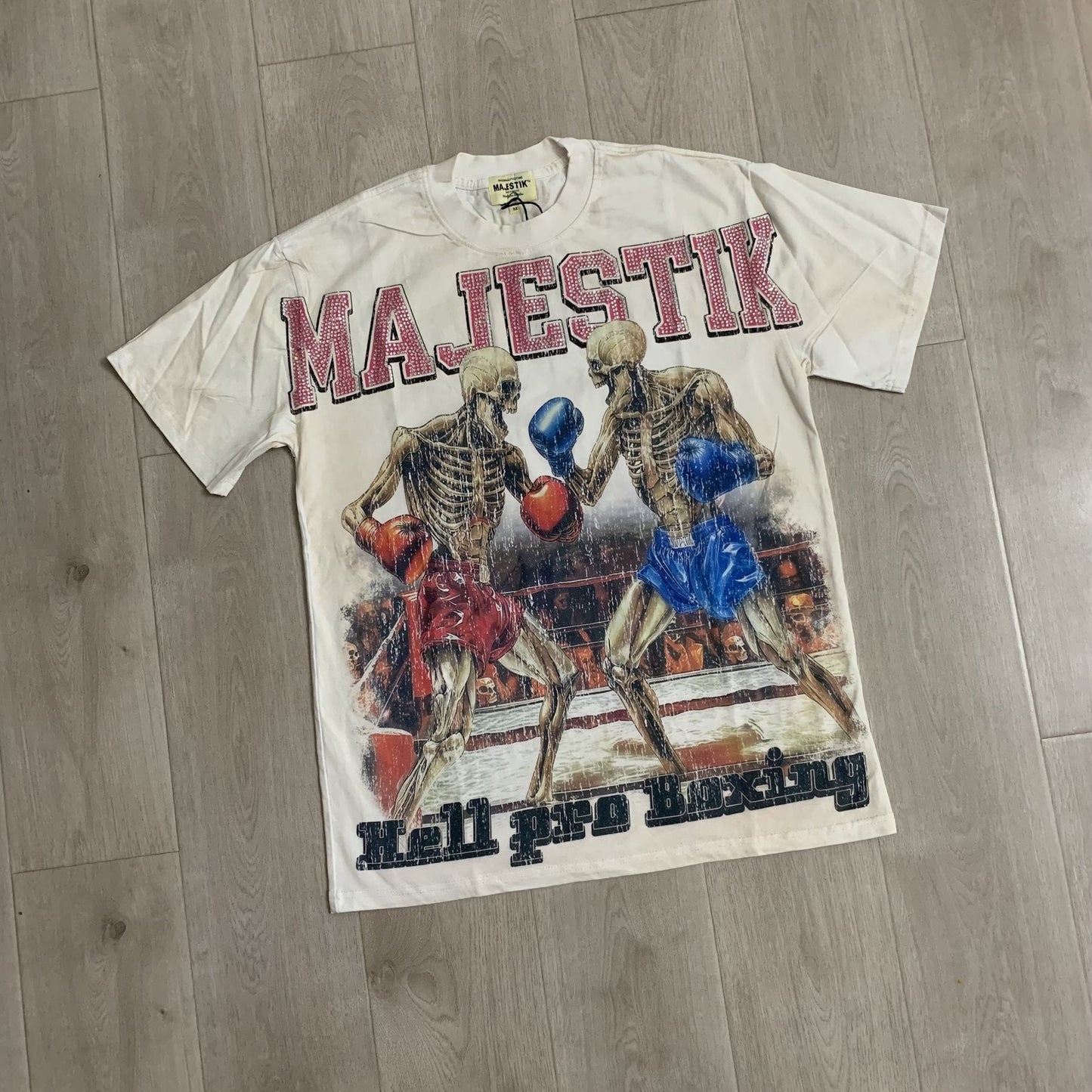 MAJESTIK Skeleton Boxing Graphic T-Shirt ¡ª front