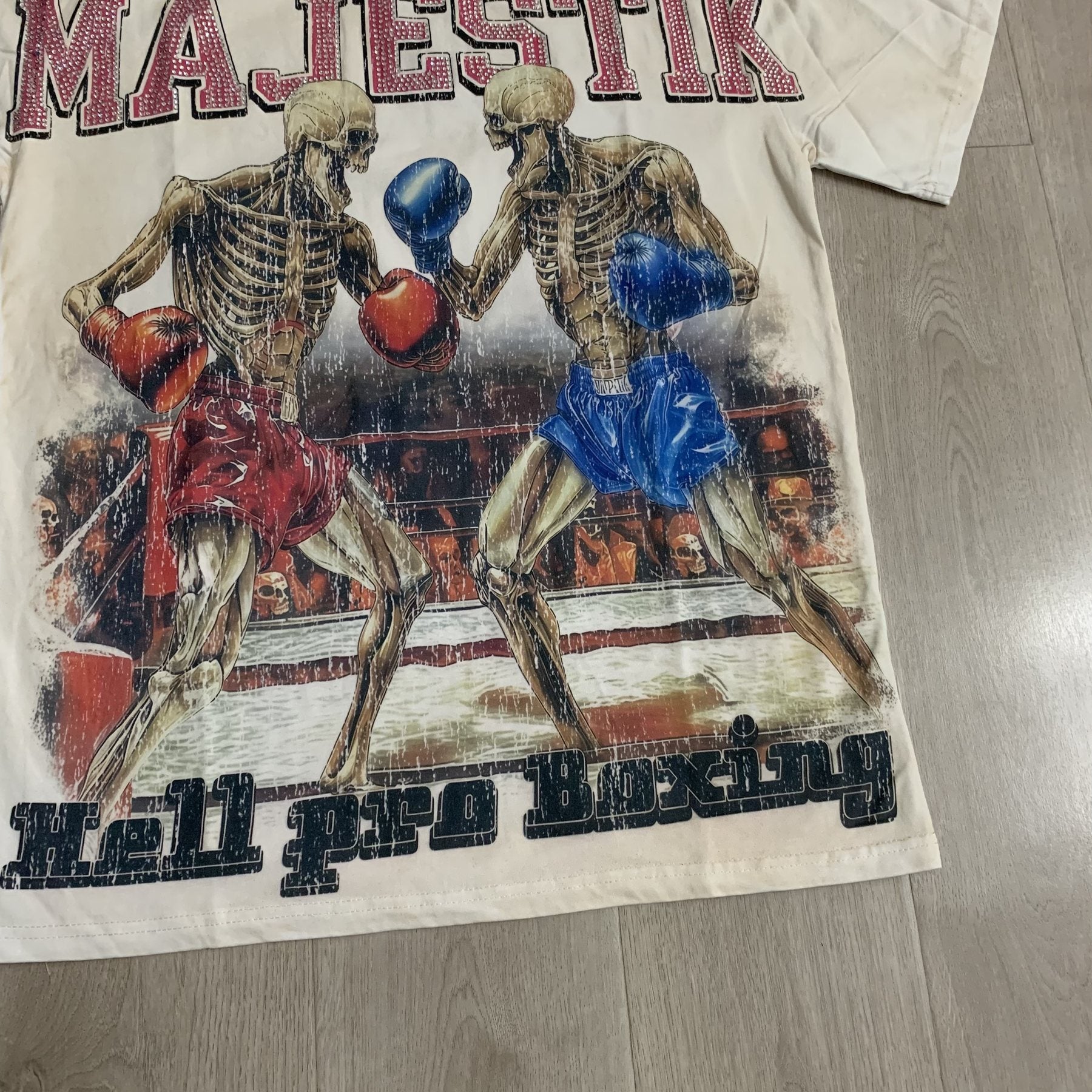 MAJESTIK Skeleton Boxing Graphic T-Shirt ¡ª detail