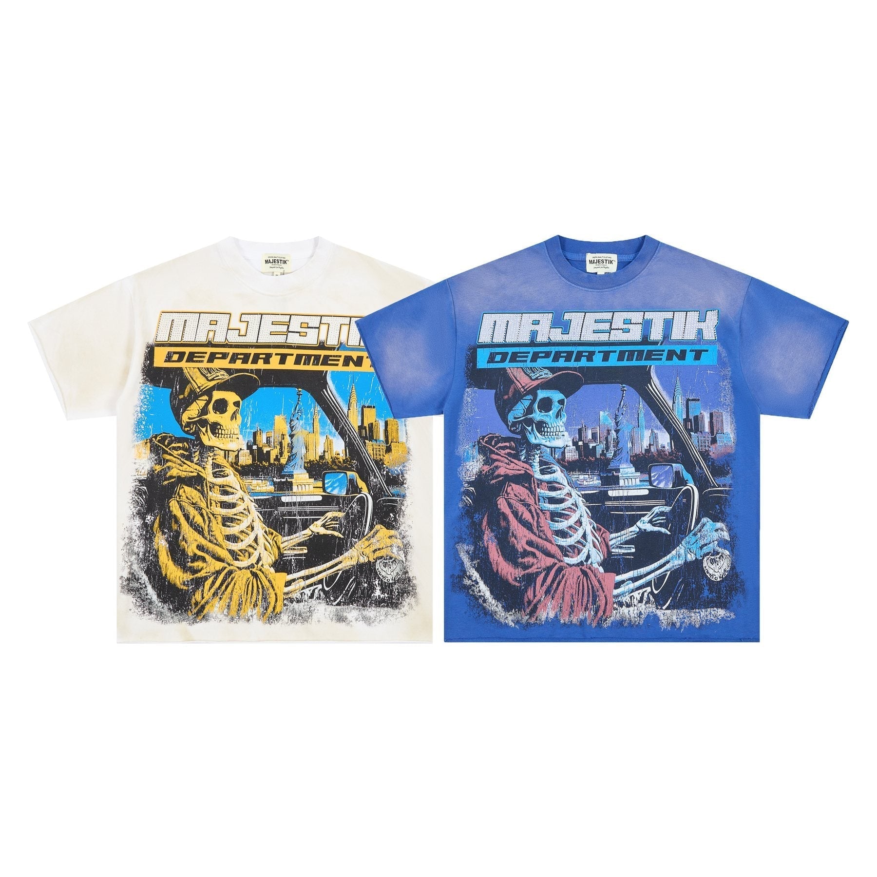 MAJESTIK Skeleton Driver Graphic T-Shirt ¡ª comparison