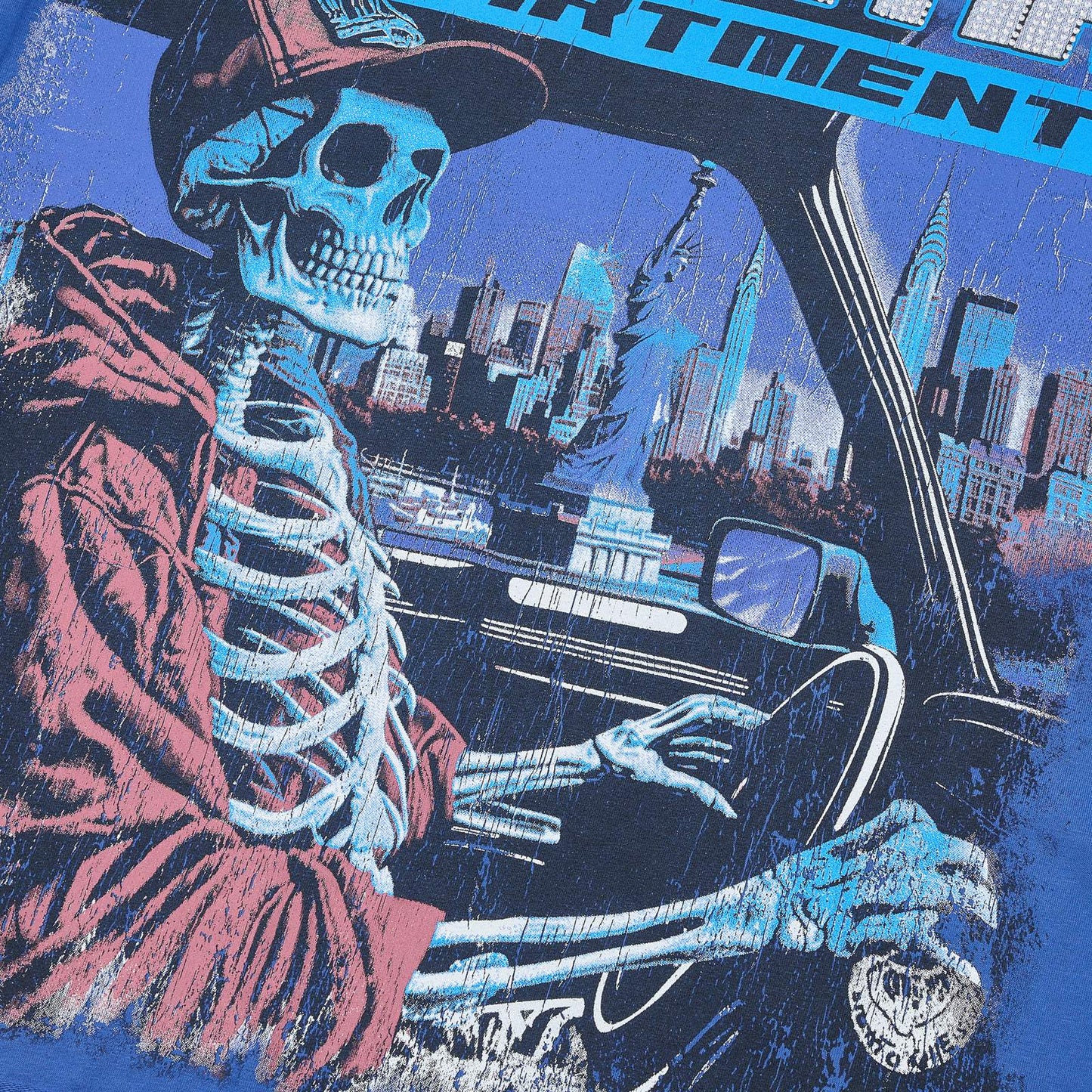 MAJESTIK Skeleton Driver Graphic T-Shirt ¡ª detail