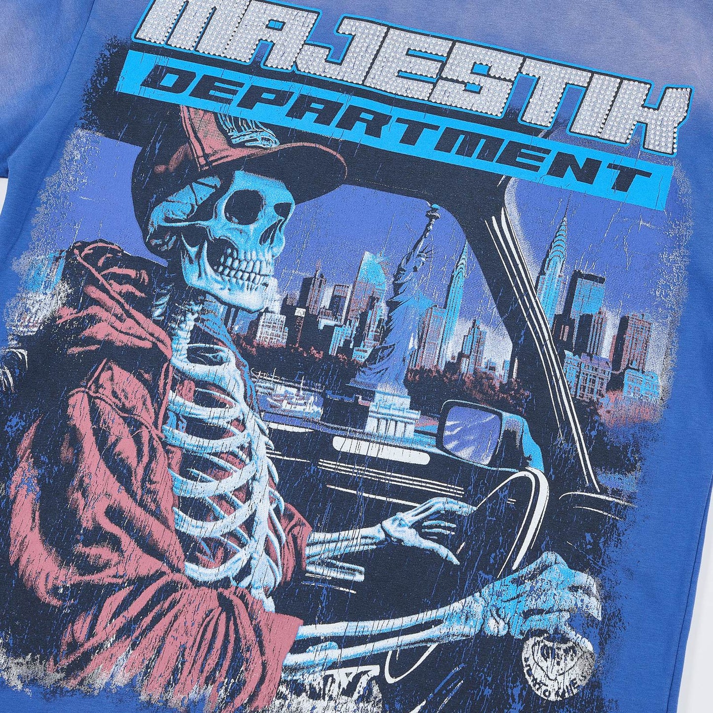 MAJESTIK Skeleton Driver Graphic T-Shirt ¡ª detail