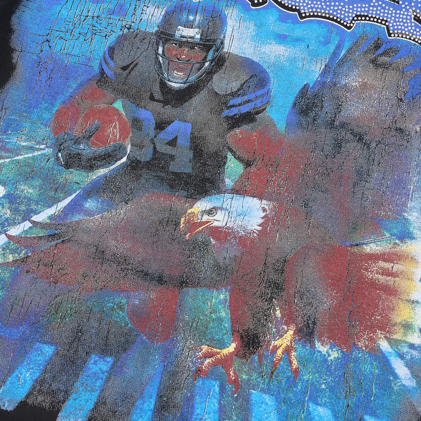 MAJESTIK City View Rhinestone Football Graphic T-Shirt ¡ª detail