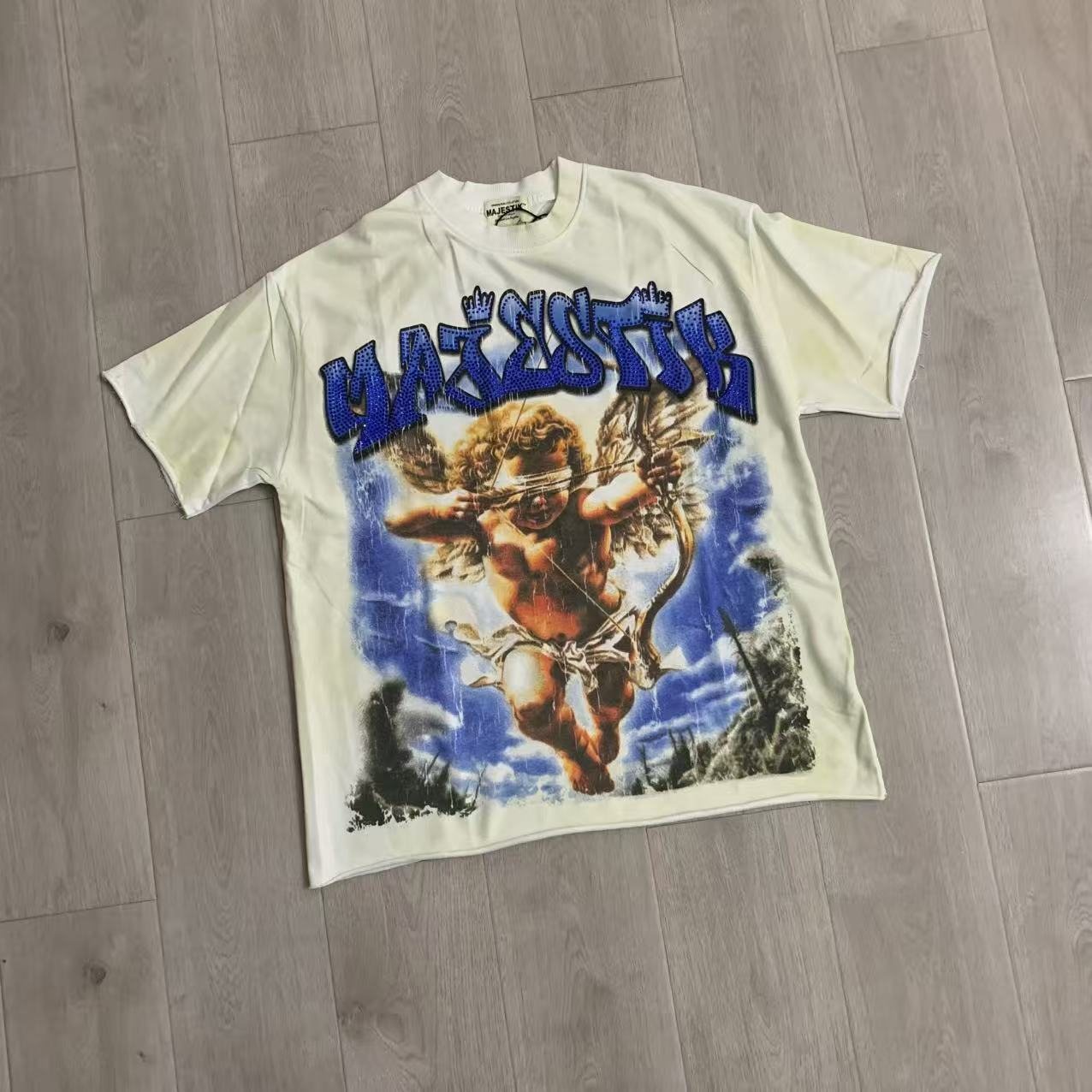 MAJESTIK Baby Angel Cherub Graphic T-Shirt ¡ª front