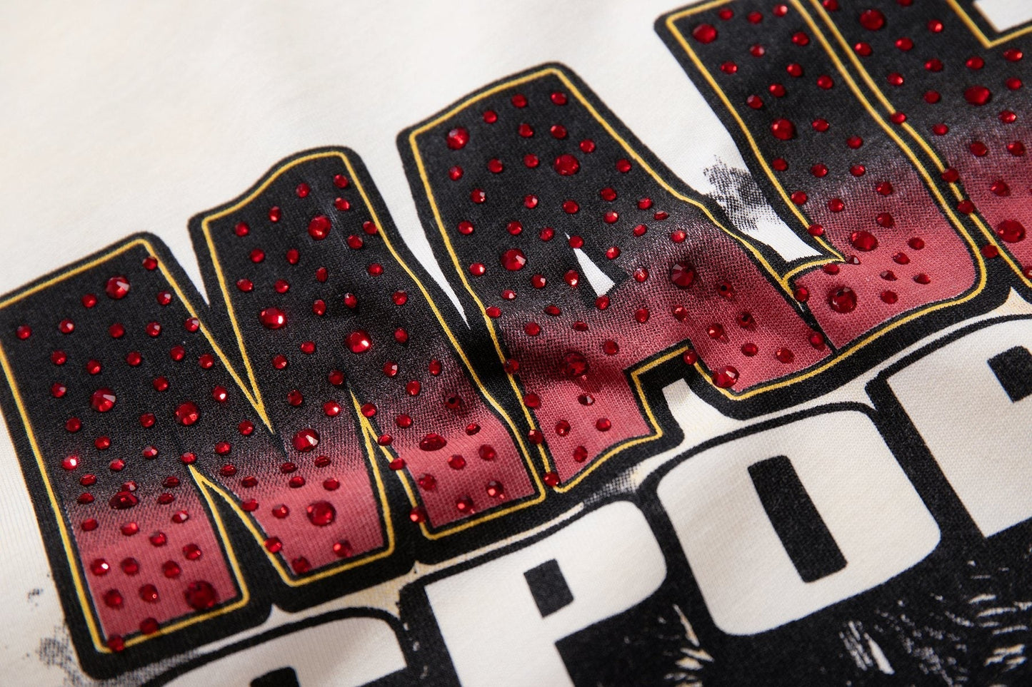 MAJESTIK Off White Graphic Sleeveless T-Shirt ¡ª detail