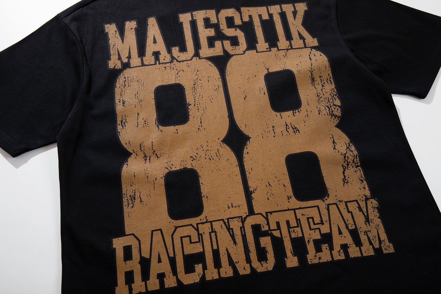 MAJESTIK Black Racing Graphic Polo Shirt ¡ª detail