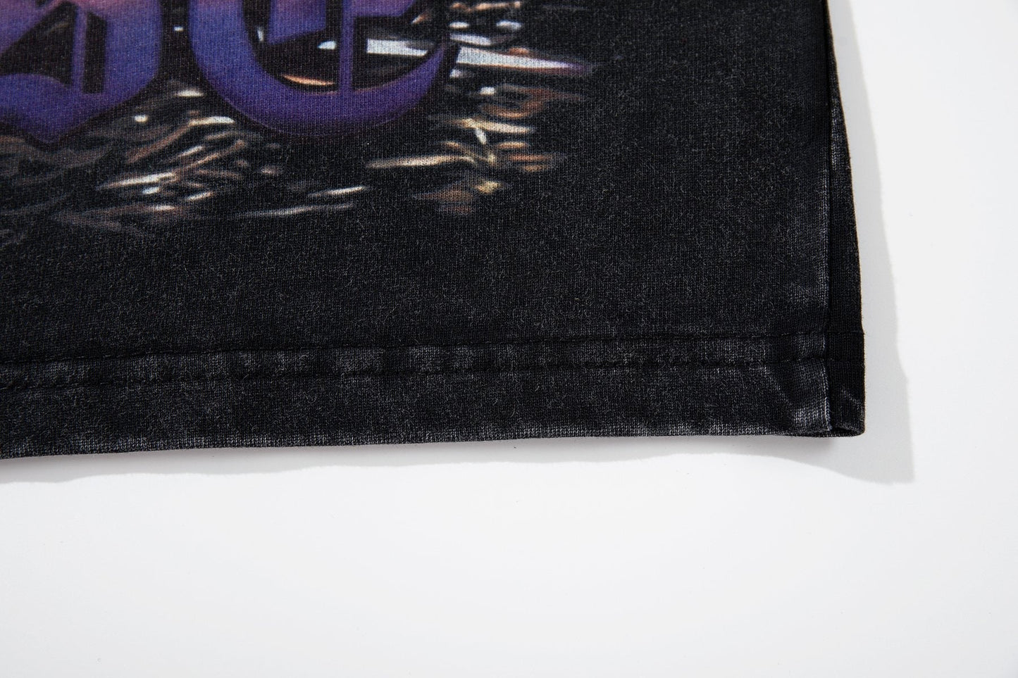 MAJESTIK Washed Black Rhinestone Graphic T-Shirt ¡ª detail