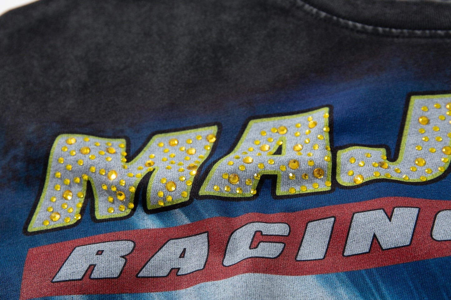 MAJESTIK Racing Graphic Washed Black T-Shirt ¡ª detail