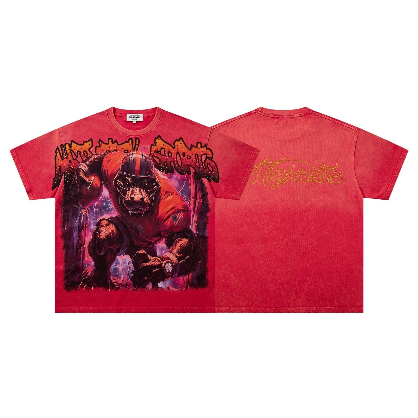 MAJESTIK Football Graphic Washed Short-Sleeve T-Shirt ¡ª hero