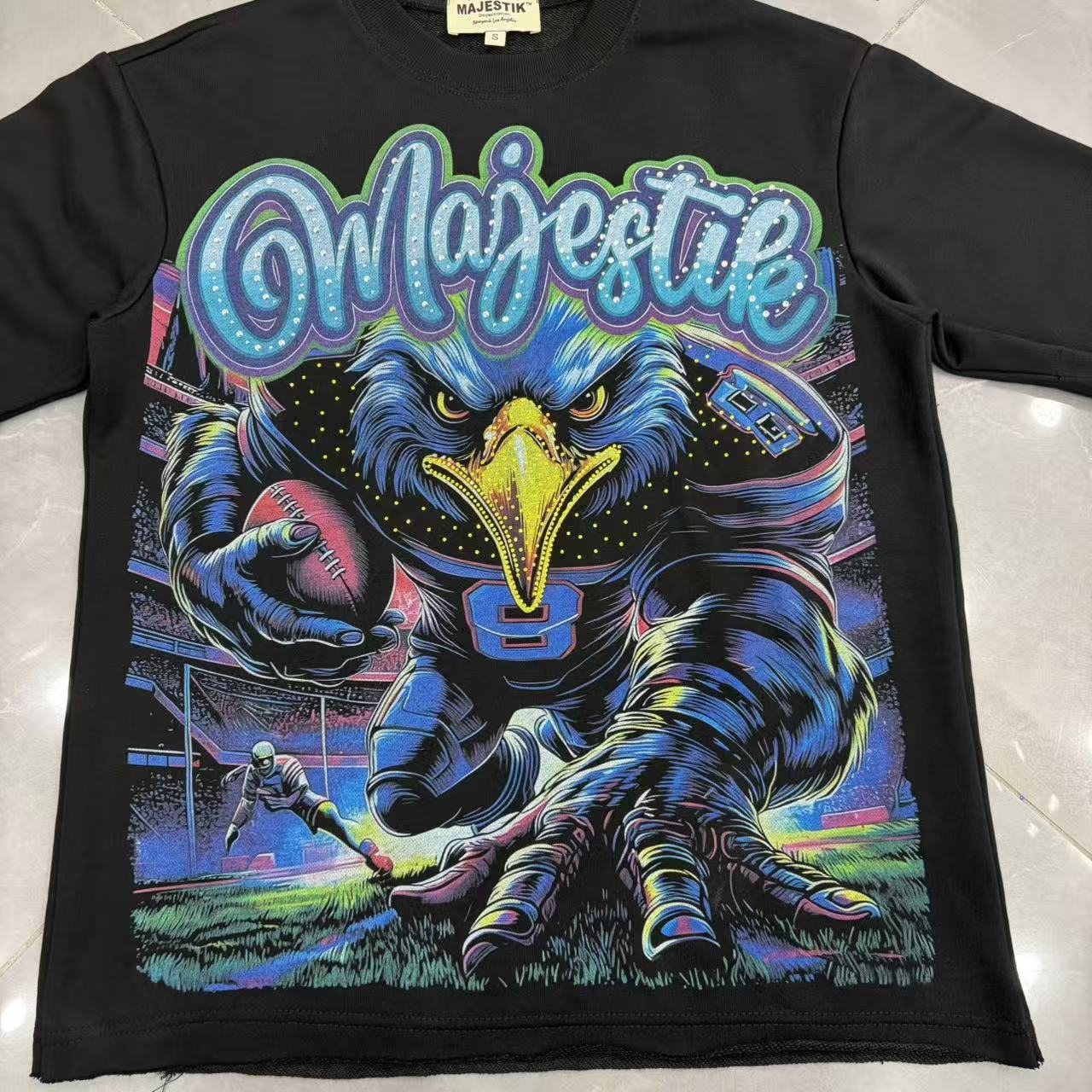 MAJESTIK Eagle Script Graphic Short-Sleeve T-Shirt ¡ª front