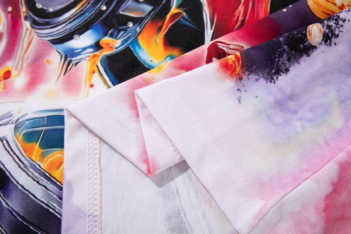MAJESTIK Watercolor Tie-Dye Graphic T-Shirt ¡ª detail