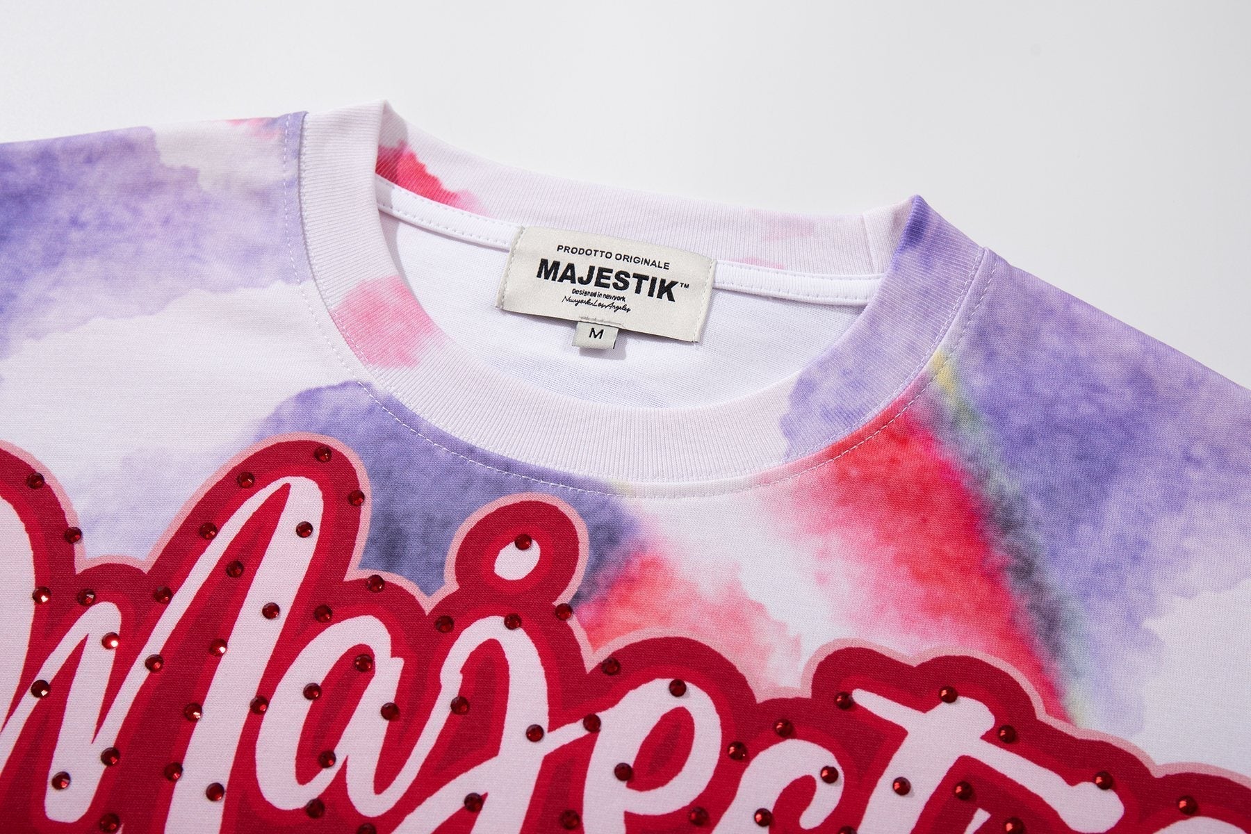 MAJESTIK Watercolor Tie-Dye Graphic T-Shirt ¡ª neck_label