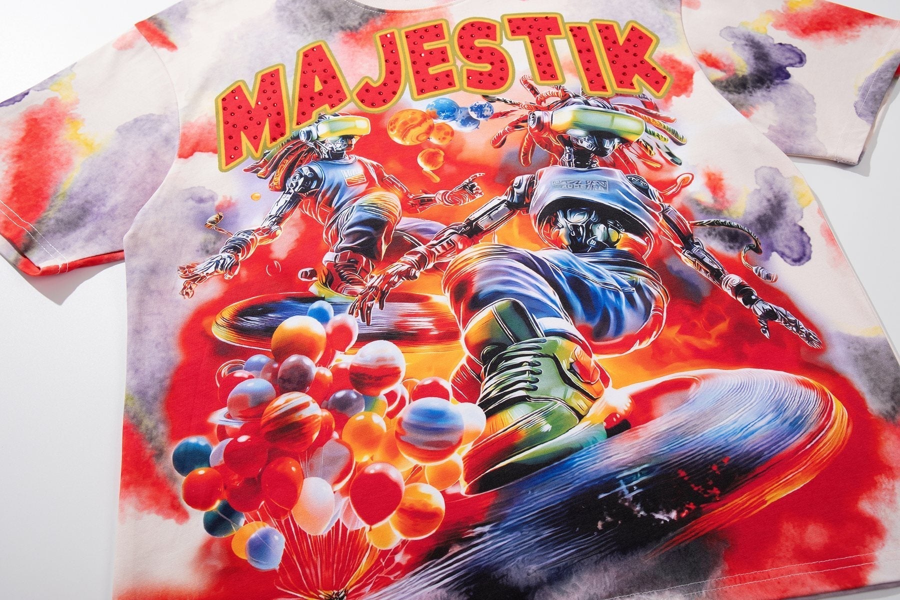 MAJESTIK Watercolor Allover Graphic T-Shirt ¡ª detail