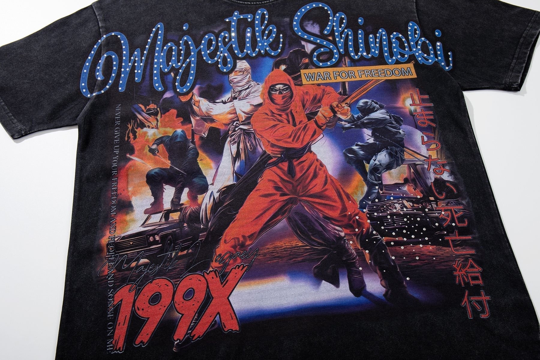 MAJESTIK P71 Rhinestone Graphic T-Shirt ¡ª front