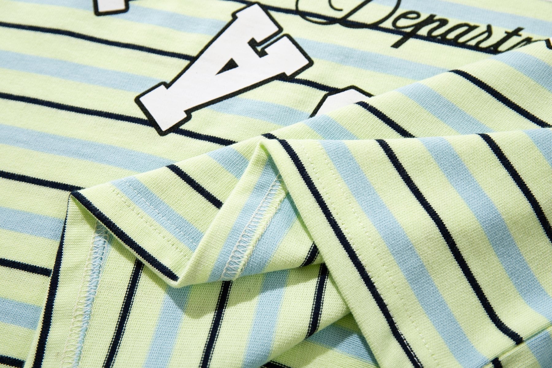 MAJESTIK Mint Green Striped Half-Zip Polo Shirt ¡ª detail