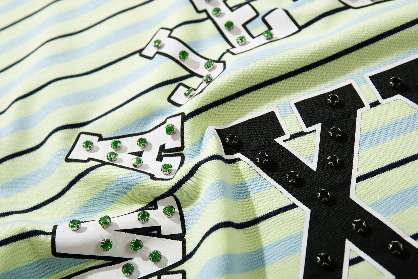 MAJESTIK Mint Green Striped Half-Zip Polo Shirt ¡ª detail