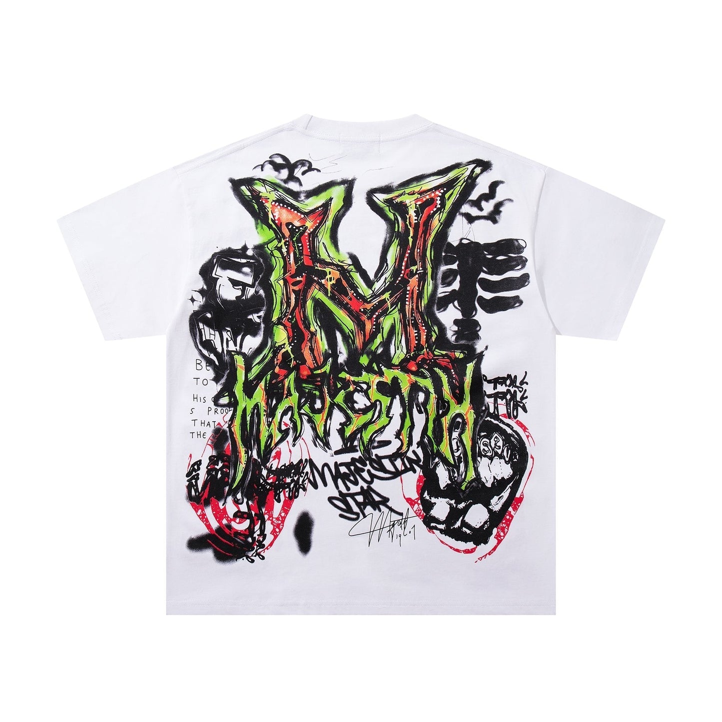 MAJESTIK Distressed Rhinestone Graphic Short-Sleeve T-Shirt ¡ª back