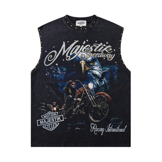 MAJESTIK Speedway Eagle Motorcycle Sleeveless T-Shirt ¡ª hero