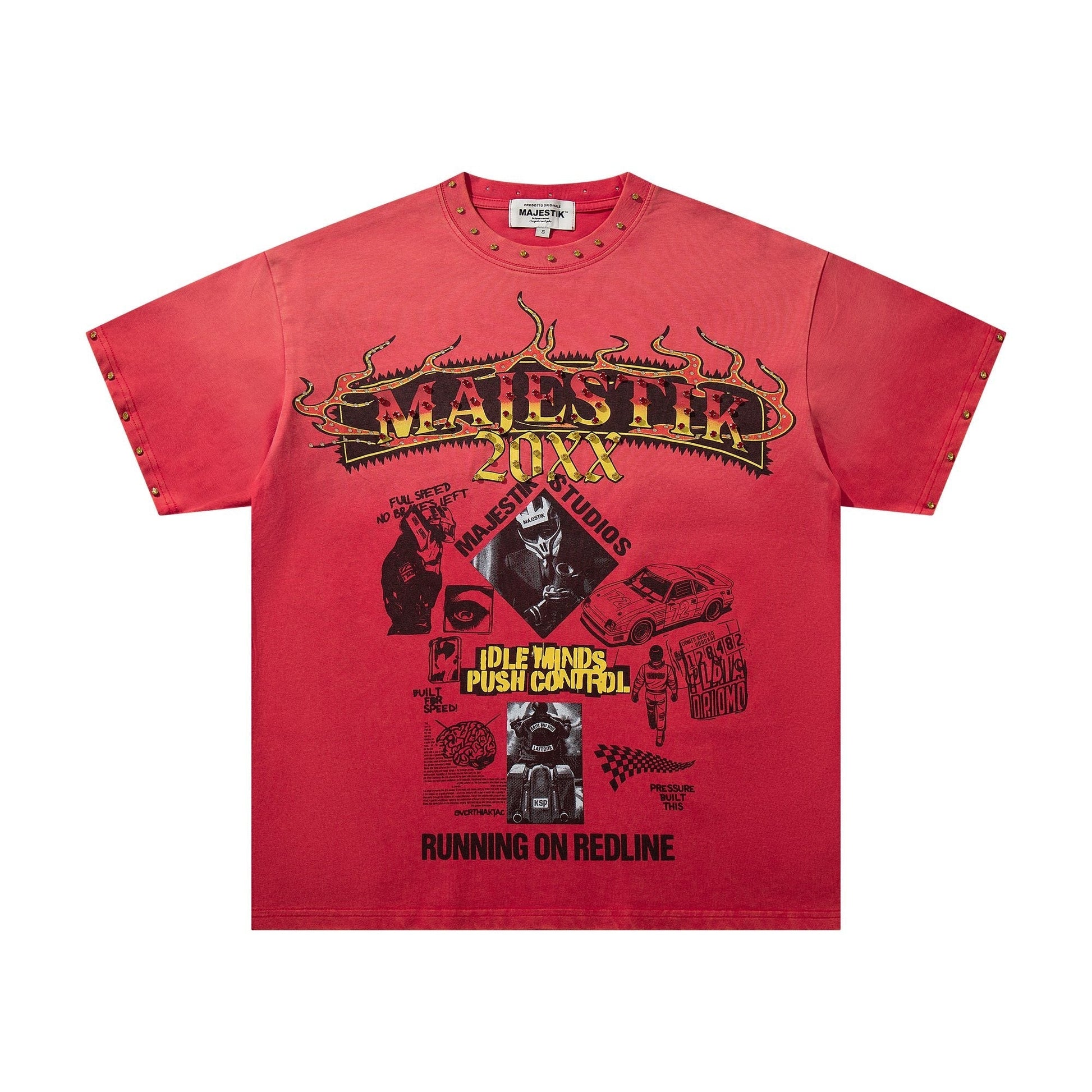 MAJESTIK Washed Red Graphic Short-Sleeve T-Shirt ¡ª hero