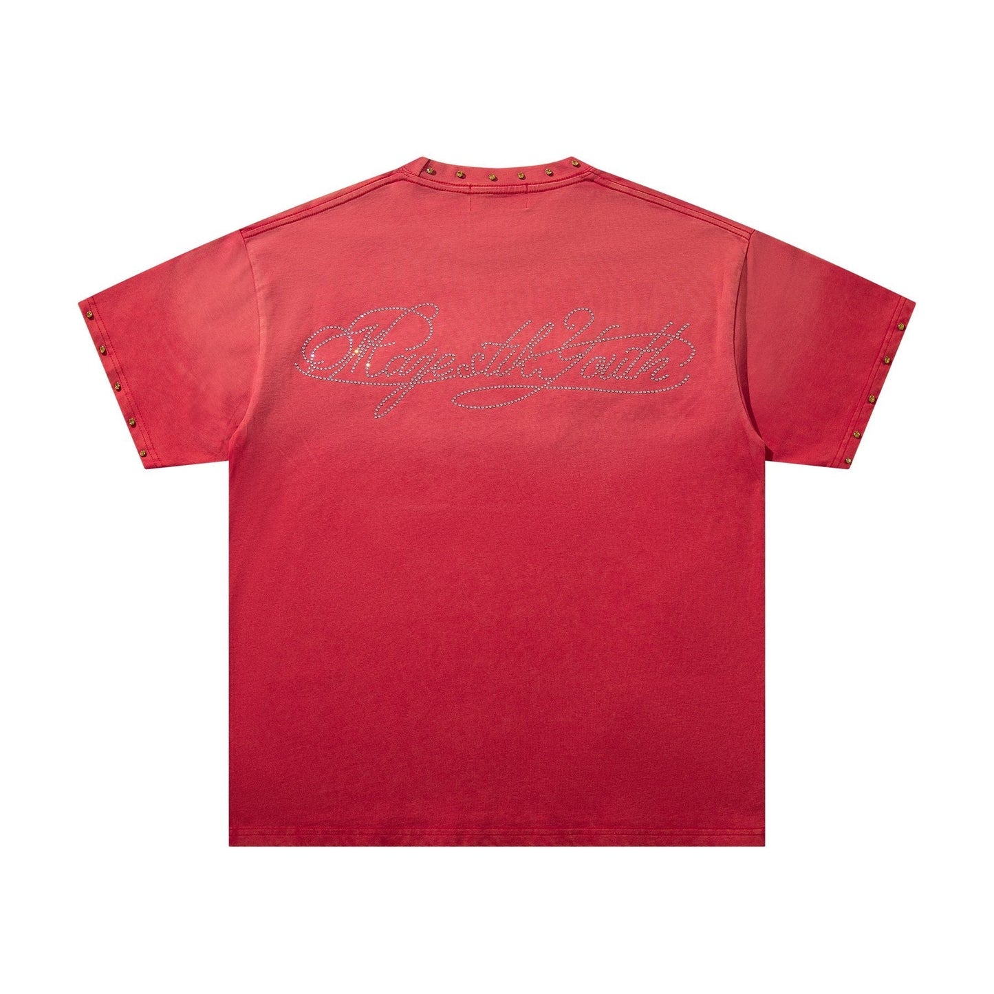 MAJESTIK Washed Red Graphic Short-Sleeve T-Shirt ¡ª back