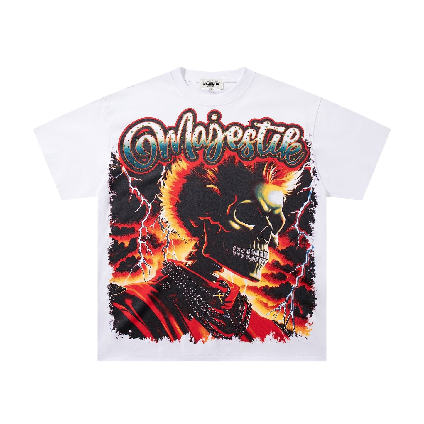 MAJESTIK Skull & Flame Graphic T-Shirt ¡ª hero